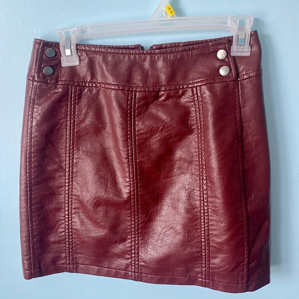 Free People Leather Skirt
